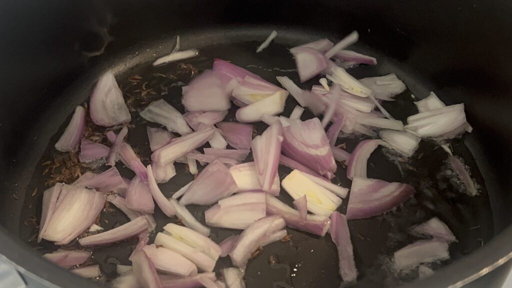 thinly cut onion 